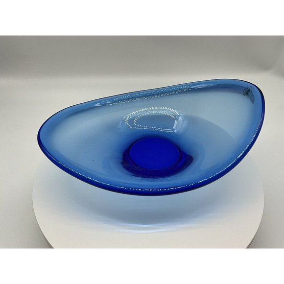 Vtg. Holmegaard MCM Chunky 1960's Oval Glass Bowl - Picture 8 of 16